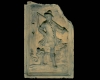 Fragment des Models einer Blattkachel mit dem Monat November aus der Monatsserie ohne Arkade nach Amman (Typ 4), unglasiert, Anfang 17. Jh., H. 60,0 cm, Br. 39,0 cm, Mengen, Heimatmuseum
