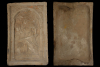Fragment des Models einer Blattkachel mit der Allegorie des Zorns (Ira), unglasiert, Anfang 17. Jh., H. 28,5 cm, Br. 18,7 cm, Würzburg, Mainfränkisches Museum