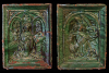 Nischenkachel mit geschlossenem Vorsatzblatt mit zweiteiliger Verkündigungsdarstellung vom Typ 1 grün glasiert, 2. Hälfte 15. Jh. Inssbruck, Volkskundemuseum