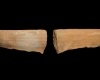 Fragment der Mündung einer Becherkachel mit der gekniffenem Fuß, unglasiert, 1. Hälfte 13. Jh.. Hösbach-Rottenberg, Altes Rathaus, urspr. Hösbach-Rottenberg, Gräfenberg