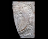 Fragment des Models einer Blattkachel mit dem Sündenfall in rundem Medaillon, unglasiert, Ende 16. Jh., H. 20,5 cm, Br. 12,5 cm, Staufen, Museum