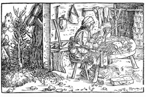Petrarcas Trostspiegel. Holzschnitt von Hans Weiditz, Augsburg 1532 (Franz 1981, S. 23, Fig. 10)