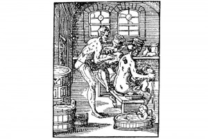 Der Bader. Holzschnitt aus dem Zunftbüchlein von Jost Amman, 1568