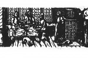 Monatsfolge: Dezember. Kupferstich eines unbekannten Meisters, Süddeutschland , 1584