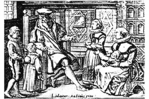 Spiegel einer Christlichen und friedsamen Haußhaltung. Kupferstich von Johann Bussenmacher, Köln, 1615