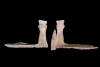 Fragmente eines Wärmefachs mit Kruselerpüppchen von der Burg Mole bei Heimbuchenthal, Dieburg, um 1400, Heimbuchenthal, Gemeinde, Fd.-Nr. 149, H. 15,4 cm, Br. 24,5 cm